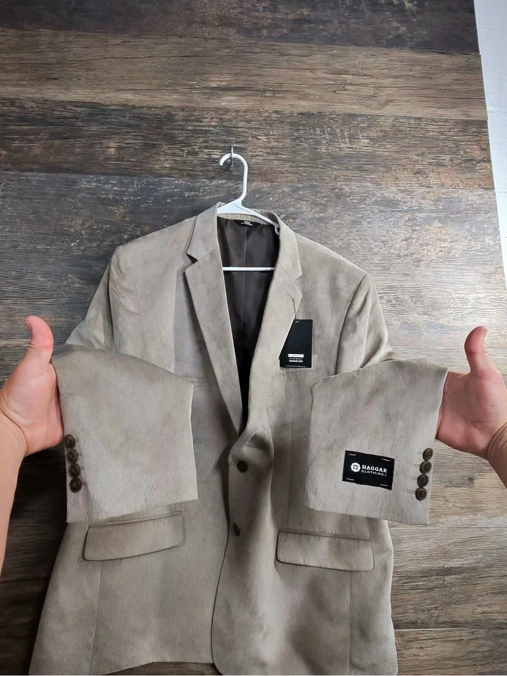 Haggar Men's Taupe Blazer - Two-Button Sport Coat